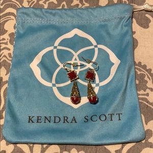 Kendra Scott earrings gold and burnt orange